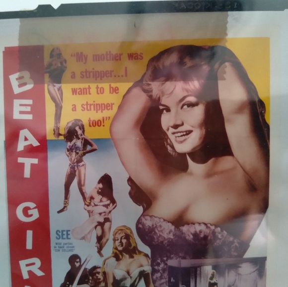VINTAGE "Beat Girl Stripper" Kodak Slide Sexy Movie Poster - Picture 2 of 8